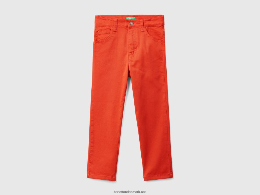 børn fem-lommers slim fit bukser Benetton 44X8HF2381 rød