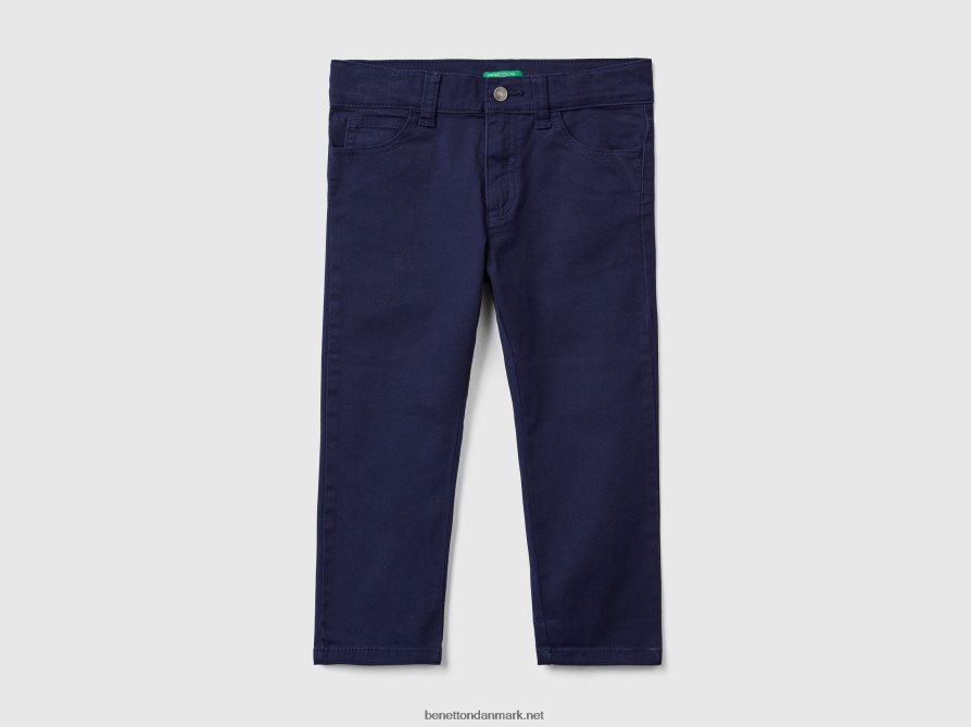 børn fem-lommers slim fit bukser Benetton 44X8HF2382 mørkeblå