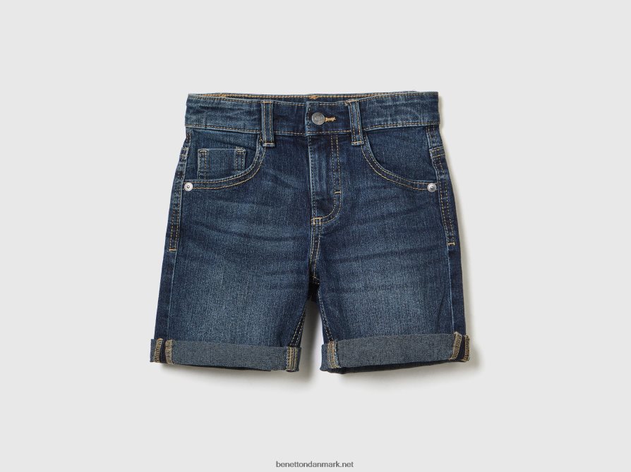 børn "øko-genbrug" denim bermudaer Benetton 44X8HF2352 mørkeblå