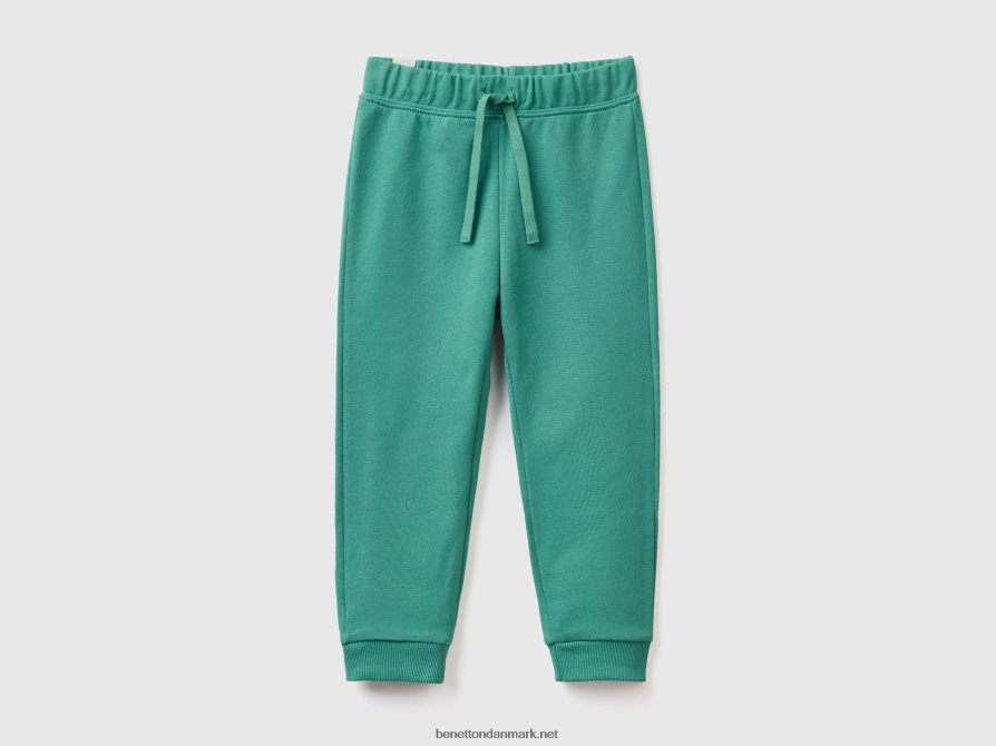 børn sweat joggers i økologisk bomuld Benetton 44X8HF2323 mørkegrøn