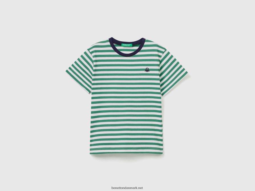 børn stribet t-shirt i bomuld Benetton 44X8HF5050 grøn