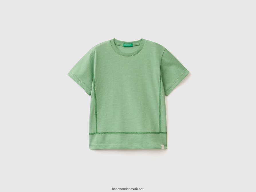 børn t-shirt i genbrugsstof Benetton 44X8HF5052 lysegrøn