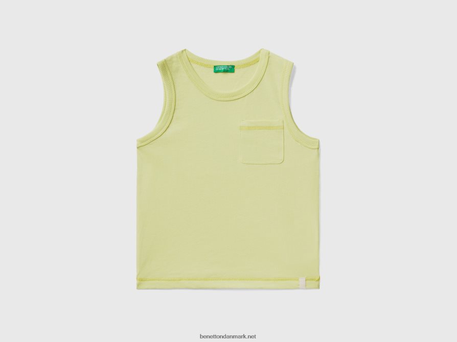 børn tanktop i genbrugsstof med lomme Benetton 44X8HF2151 Citron