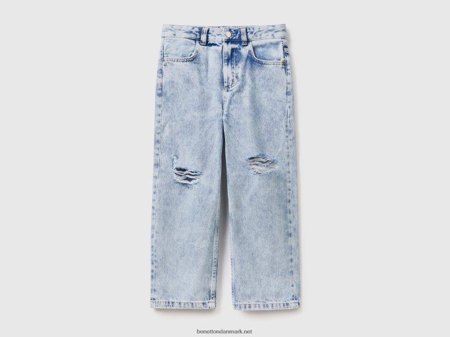 børn baggy fit jeans med rifter Benetton 44X8HF4959 lyseblå