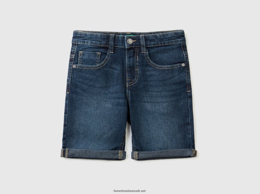 børn slim fit bermudaer i "eco-recycle" denim Benetton 44X8HF4938 mørkeblå