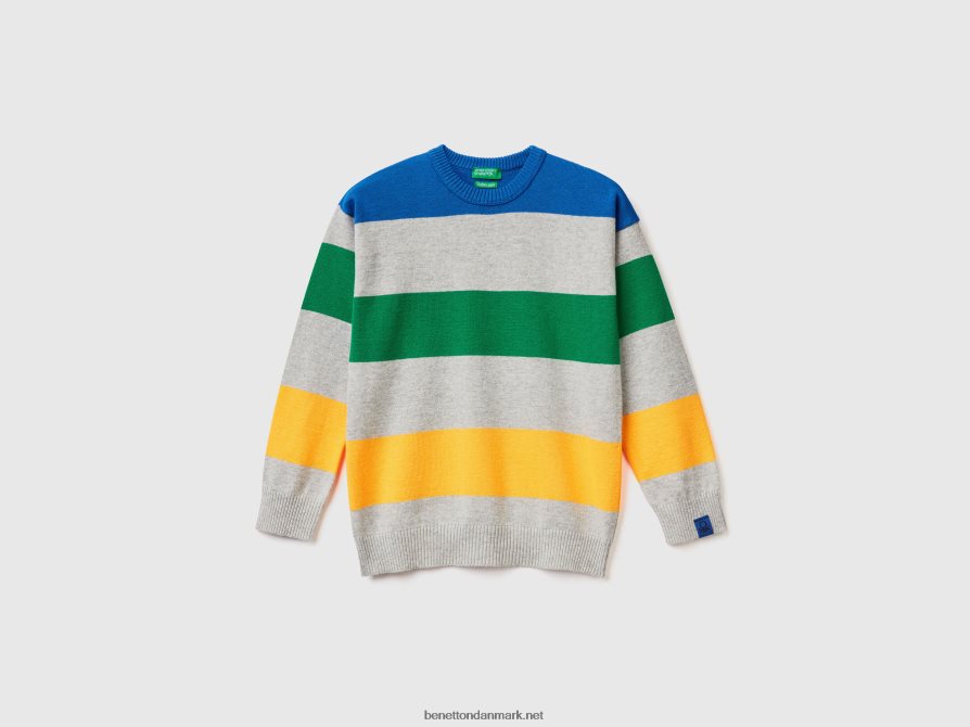 børn stribet sweater Benetton 44X8HF6050 grå