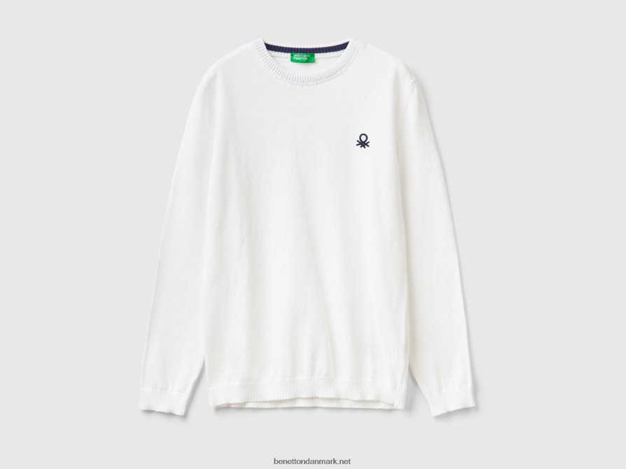 børn sweater i ren bomuld med logo Benetton 44X8HF6056 hvid