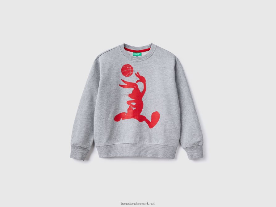 børn Space jam sweatshirt i 100 % bomuld Benetton 44X8HF1826 lysegrå