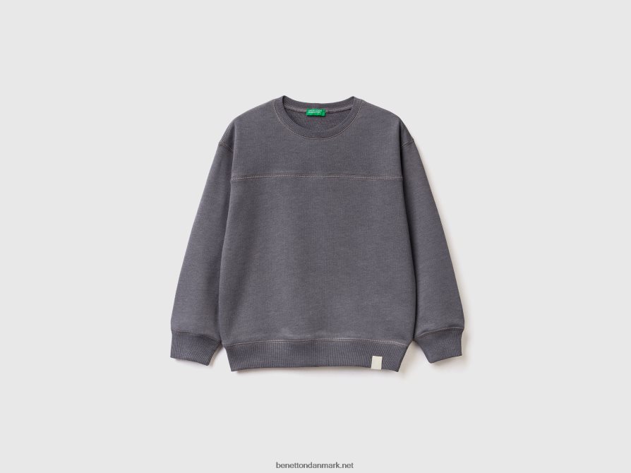 børn pullover sweatshirt i genbrugsstof Benetton 44X8HF4884 mørkegrå