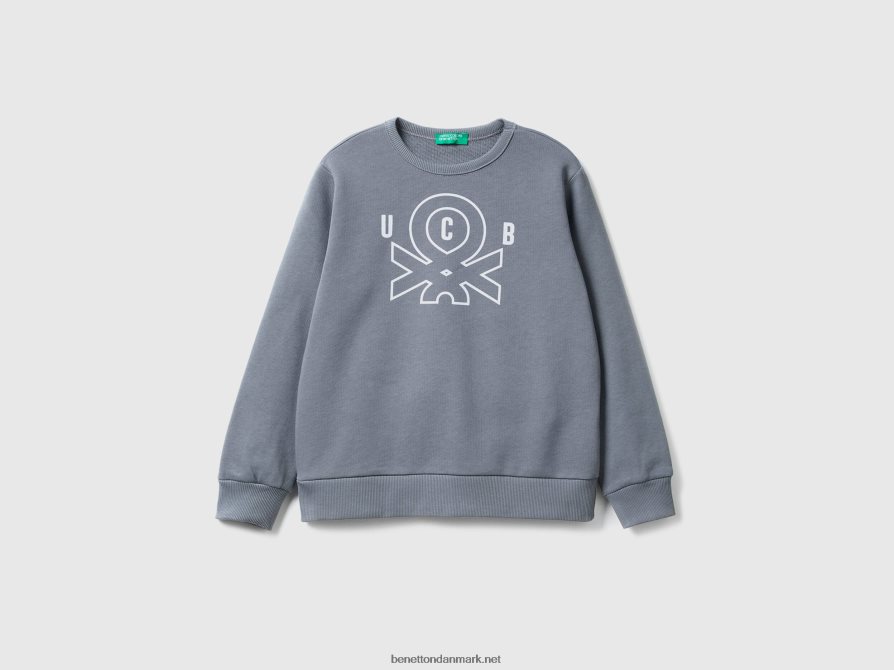 børn sweatshirt med logo print Benetton 44X8HF4869 mørkegrå