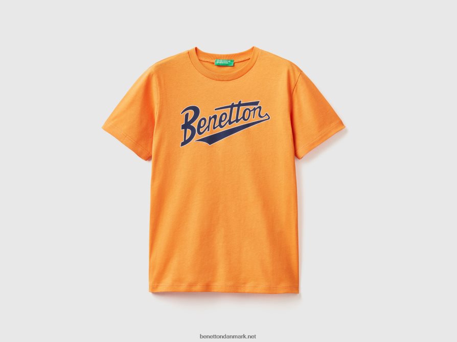 børn T-shirt i 100% økologisk bomuld Benetton 44X8HF1743 orange