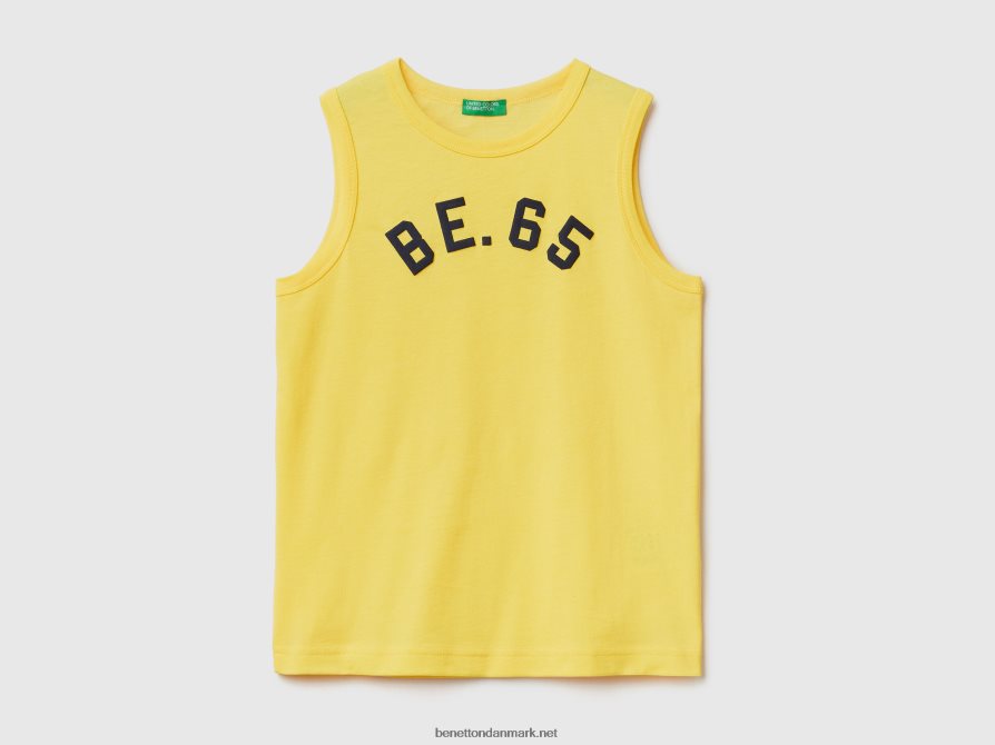 børn tanktop i 100% økologisk bomuld med logo Benetton 44X8HF1764 gul