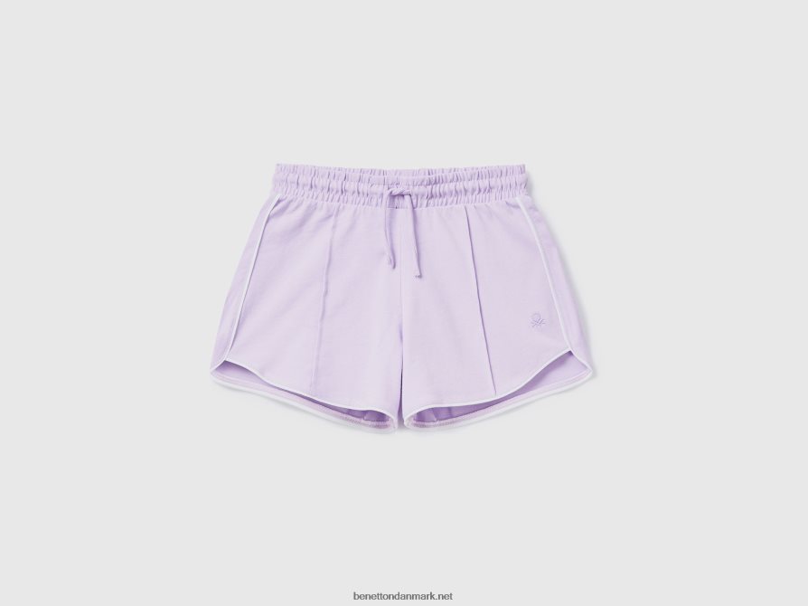 børn Shorts i 100% bomuld med snøre Benetton 44X8HF2637 lilla