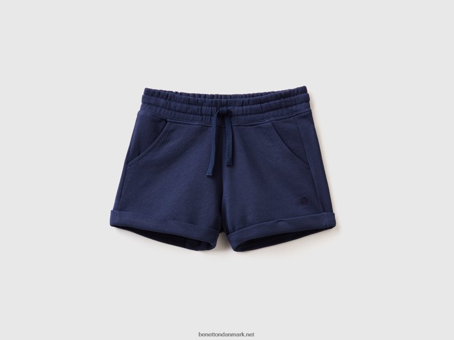 børn Sweatshorts i 100% bomuld Benetton 44X8HF2648 mørkeblå