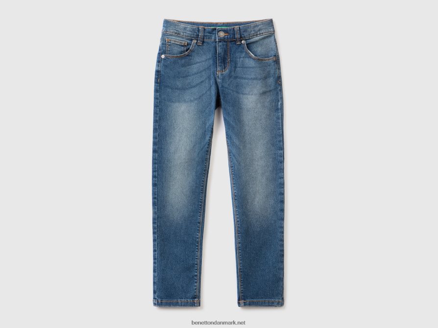 børn fem-lommers slim fit jeans Benetton 44X8HF5481 blå