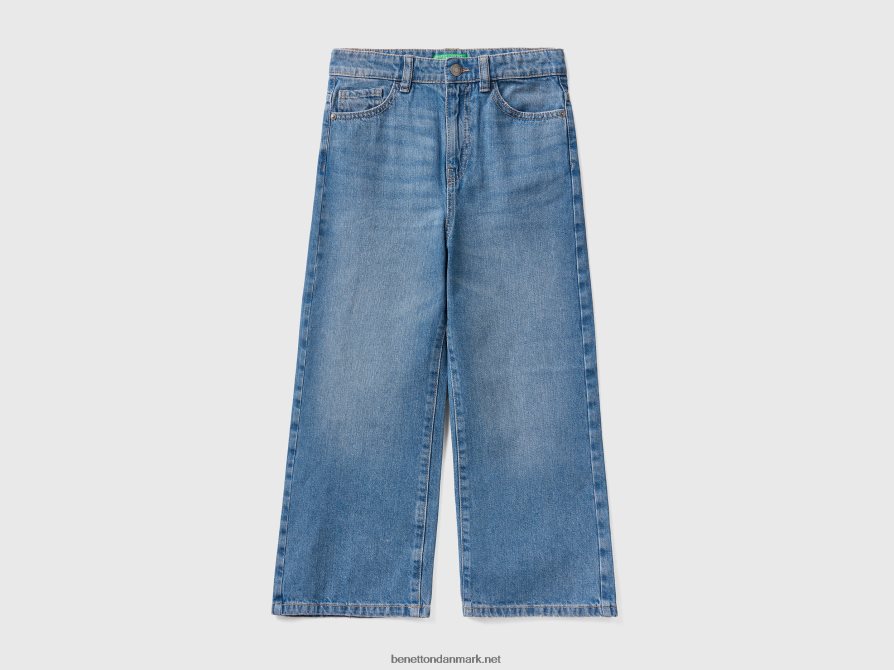 børn højtaljede jeans med bred pasform Benetton 44X8HF2647 mørkeblå