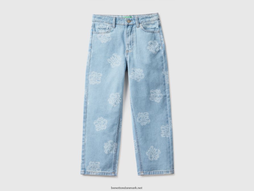 børn printede jeans med lige pasform Benetton 44X8HF5459 lyseblå