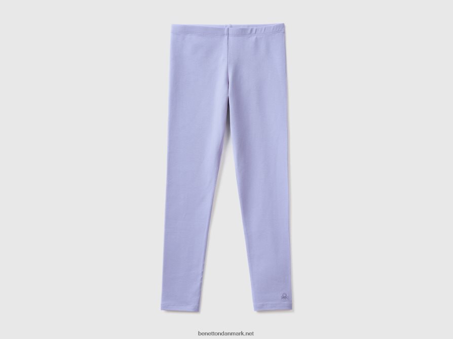 børn leggings i stretch bomuld med logo Benetton 44X8HF2583 periwinkle