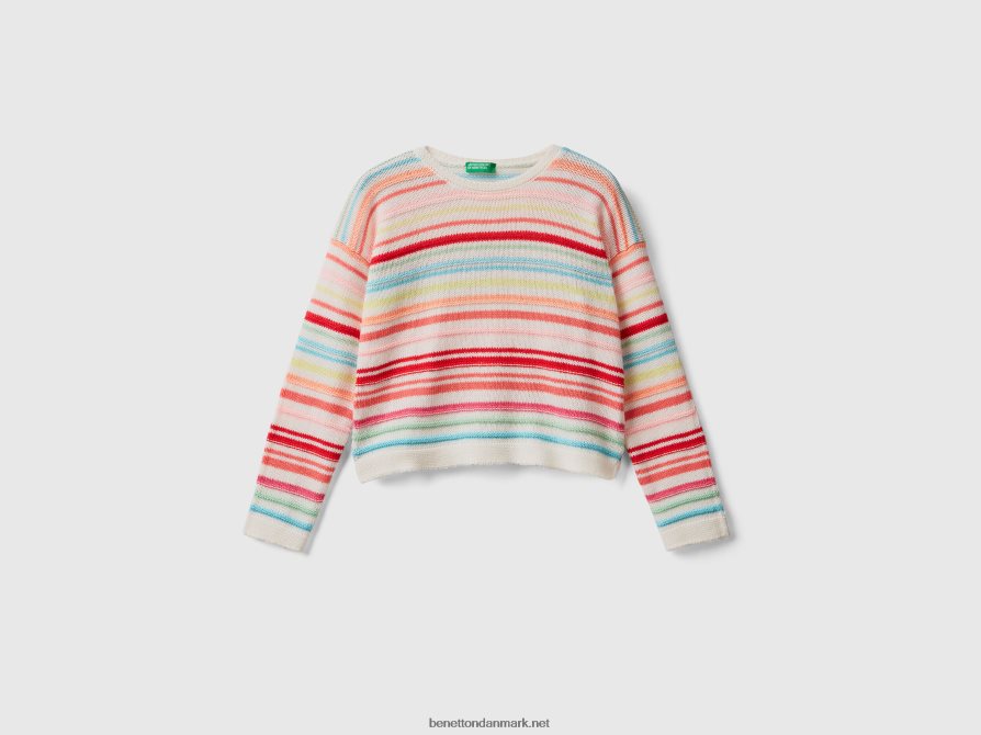 børn stribet sweater i bomuldsblanding Benetton 44X8HF6075 flerfarvet