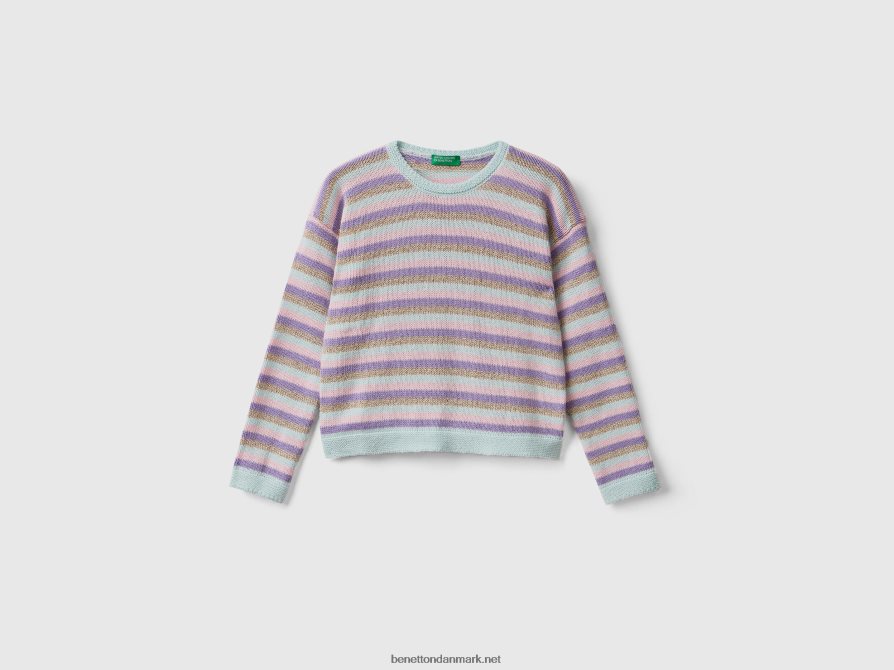 børn stribet sweater i bomuldsblanding Benetton 44X8HF6076 flerfarvet