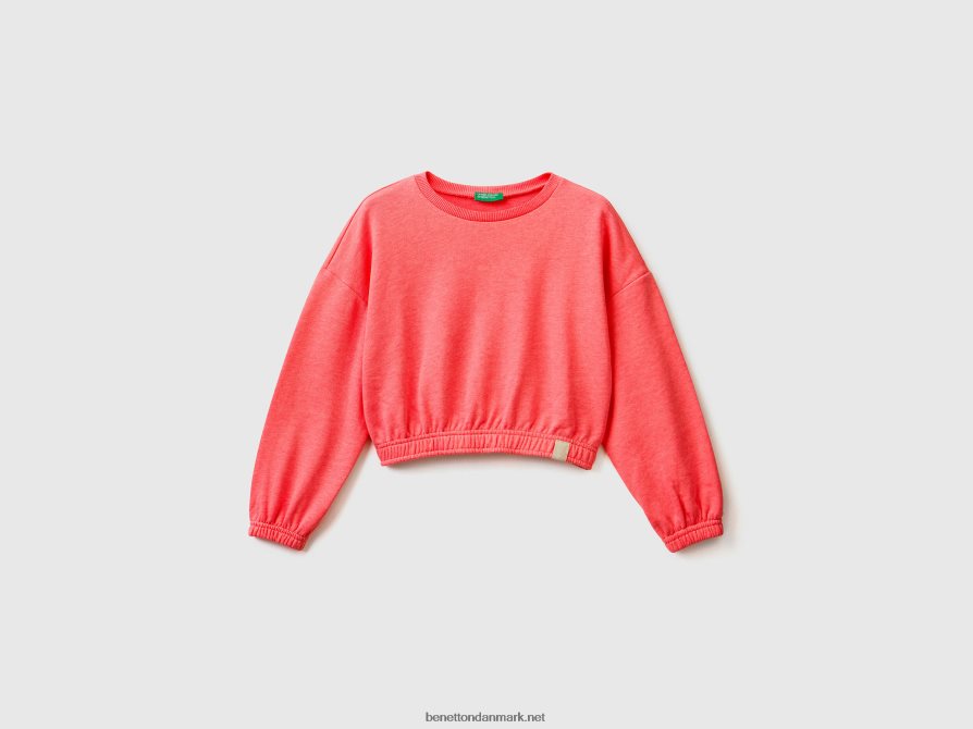 børn cropped sweatshirt i genbrugsstof Benetton 44X8HF5321 neon orange