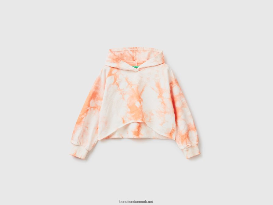 børn cropped tie-dye hættetrøje Benetton 44X8HF5324 blød pink