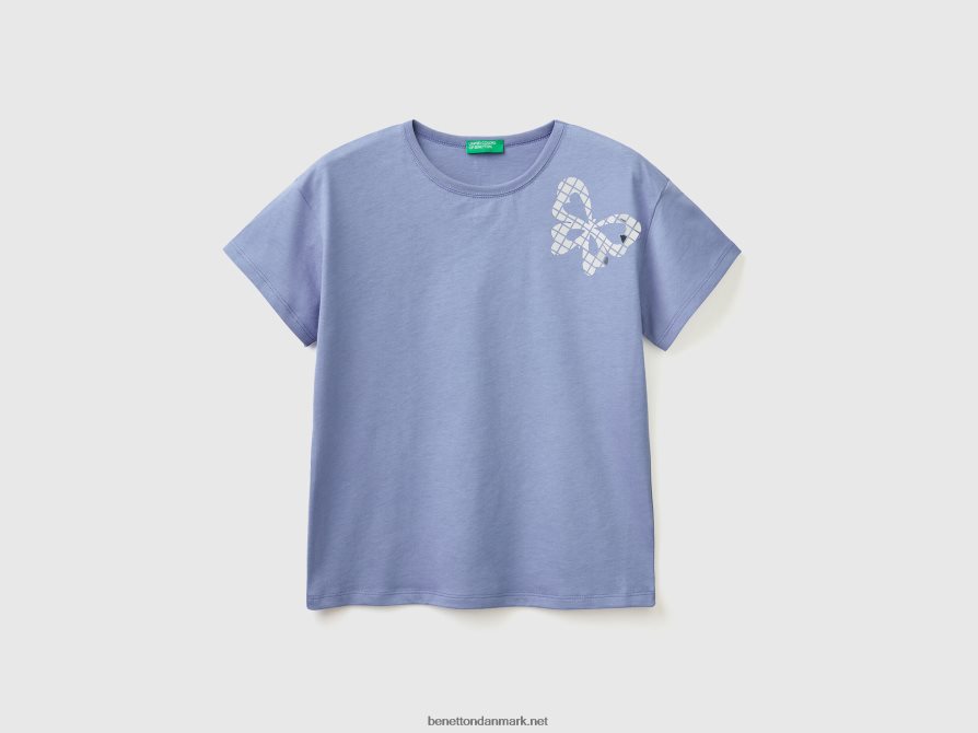 børn boxy fit t-shirt med applikation Benetton 44X8HF2487 luftvåben blå