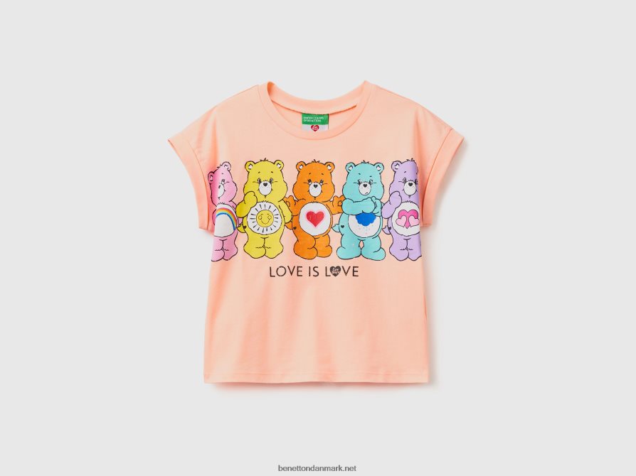 børn care bears t-shirt i 100% bomuld Benetton 44X8HF2456 blød pink