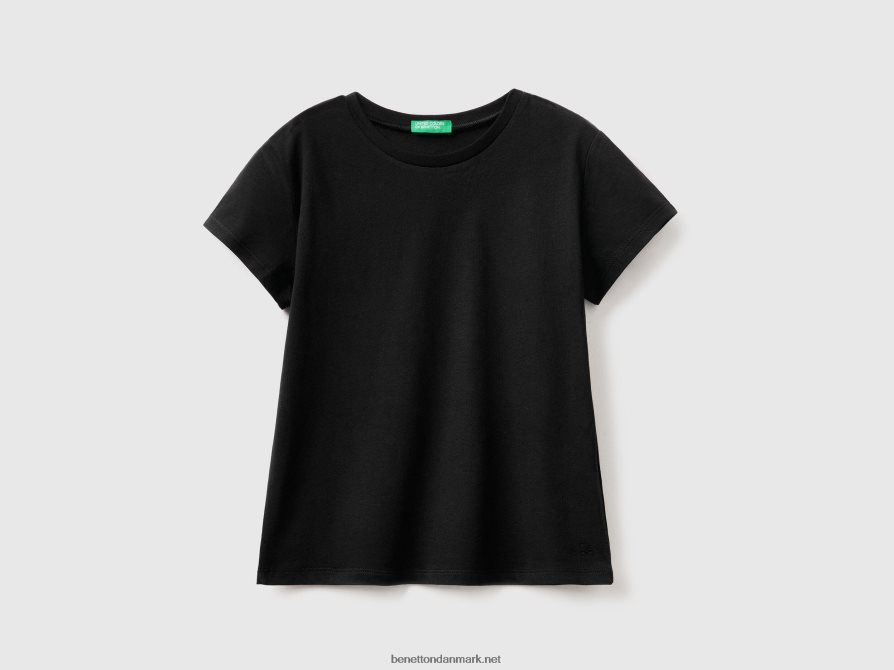 børn t-shirt i ren økologisk bomuld Benetton 44X8HF2444 sort