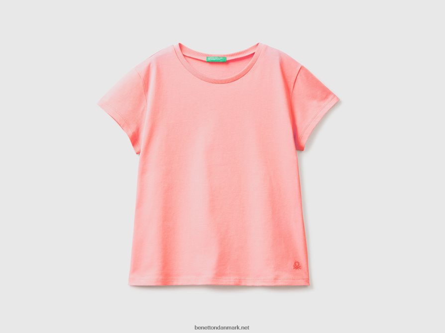 børn t-shirt i ren økologisk bomuld Benetton 44X8HF5253 orange koral