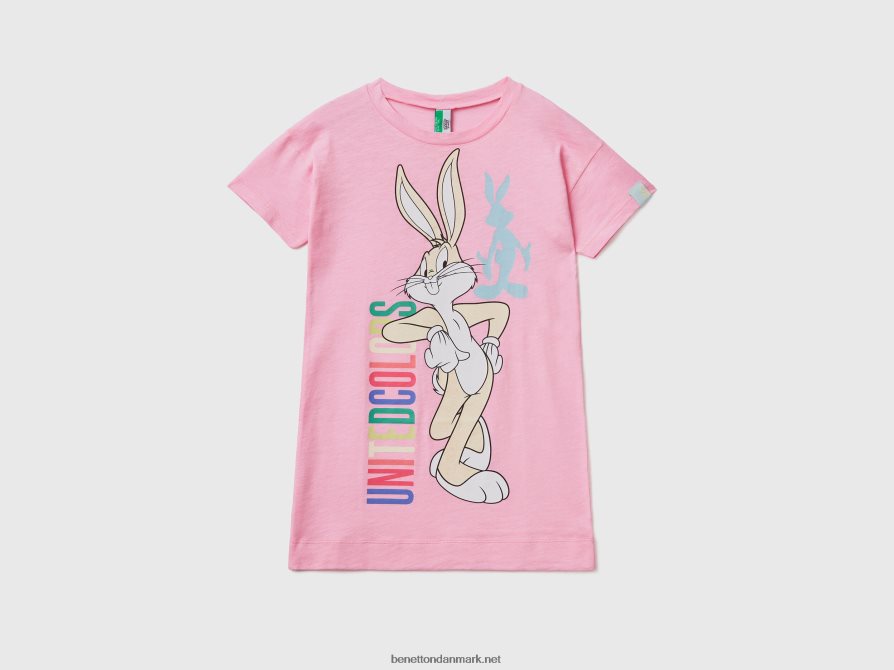 børn bugs bunny natskjorte Benetton 44X8HF2748 lyserød