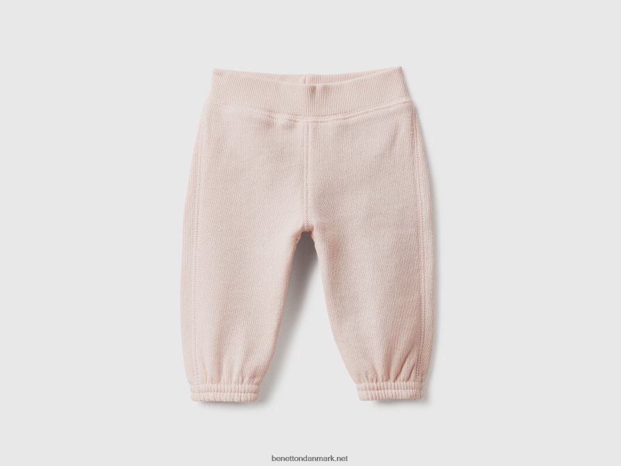 børn bløde joggingbukser med broderi Benetton 44X8HF3222 blød pink