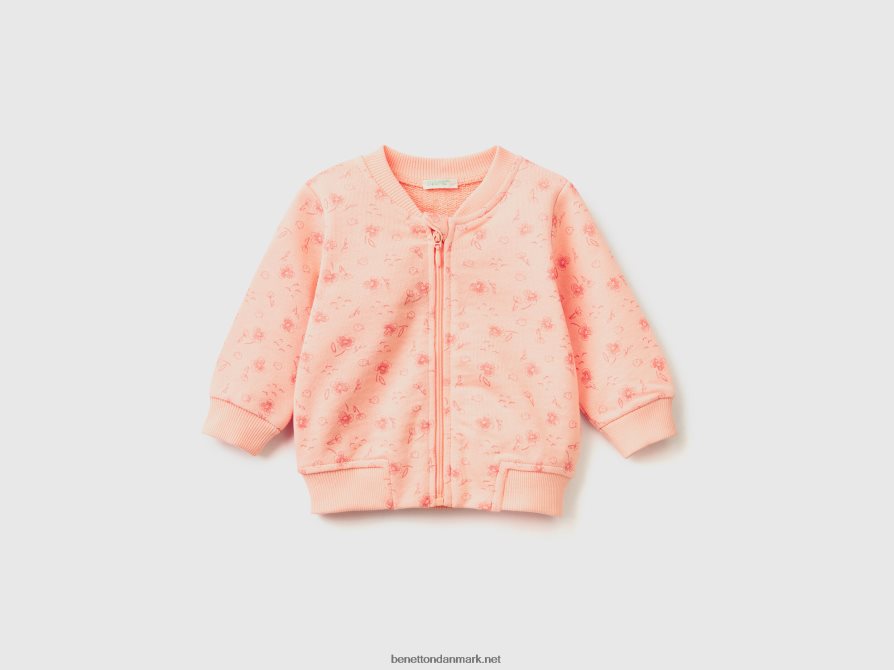 børn mønstret sweatshirt i ren bomuld Benetton 44X8HF3160 blød pink