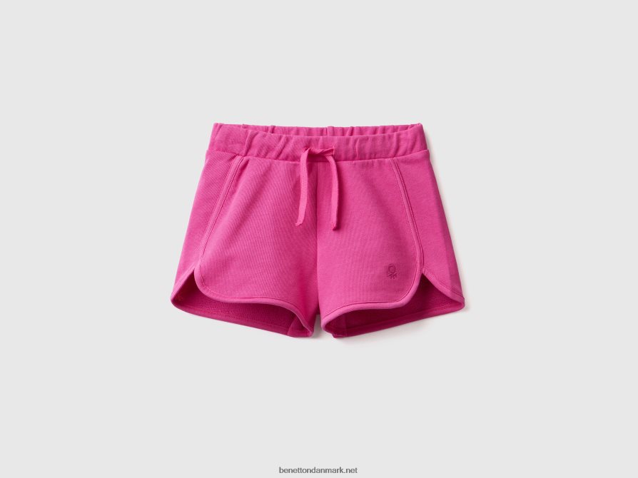 børn sweatshorts i 100% økologisk bomuld Benetton 44X8HF3023 fuchsia