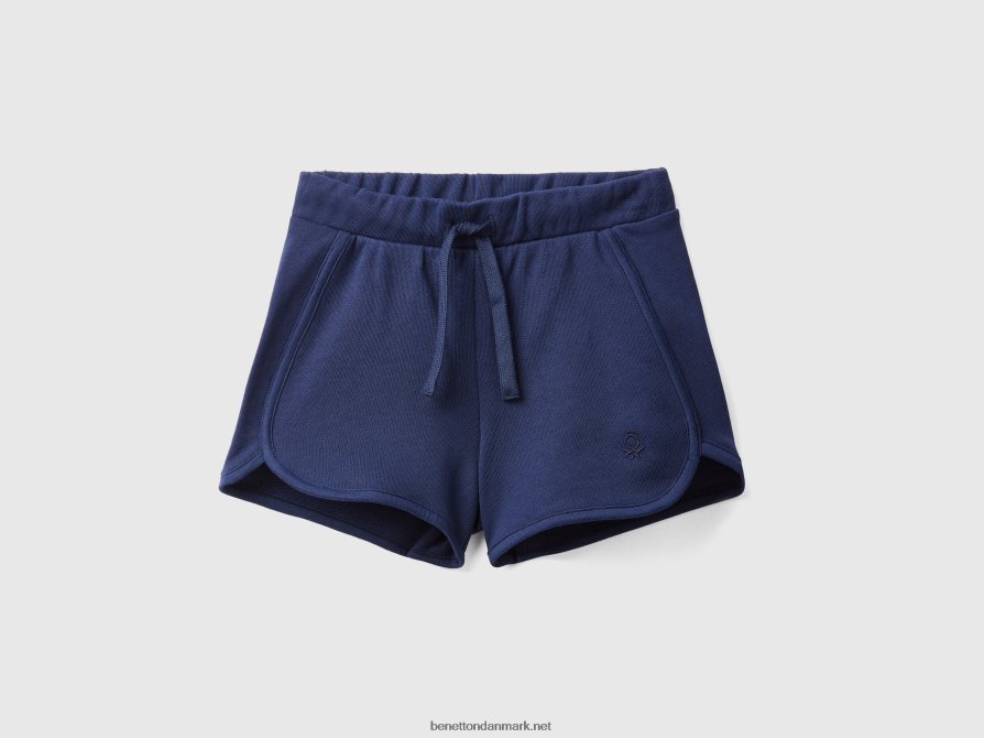 børn sweatshorts i 100% økologisk bomuld Benetton 44X8HF3025 mørkeblå