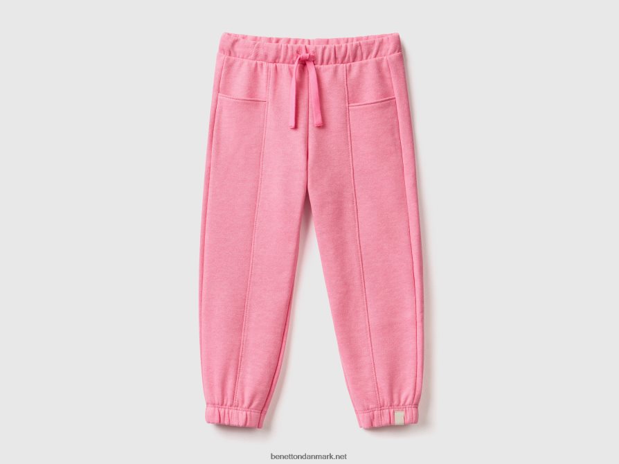 børn joggers i genbrugsstof Benetton 44X8HF3027 neon pink