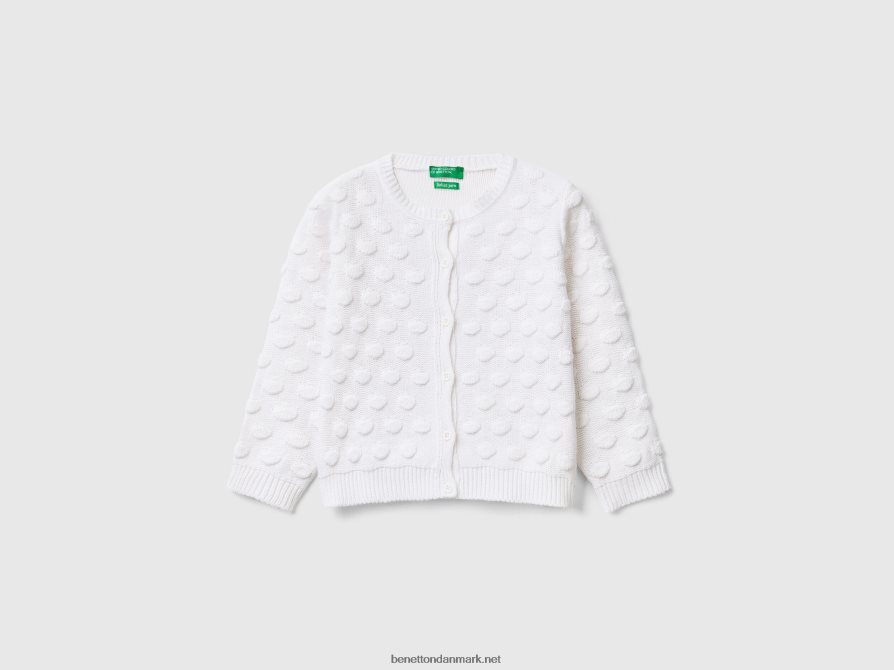 børn cardigan i genbrugsbomuldsblanding Benetton 44X8HF6109 hvid