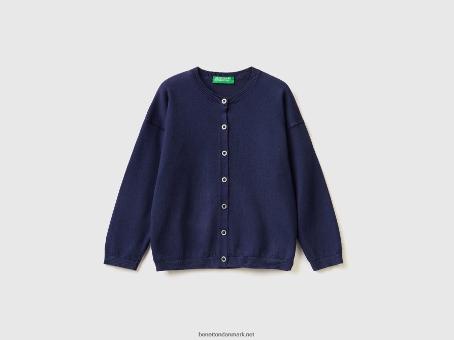 børn cardigan med glitrende knapper Benetton 44X8HF3456 mørkeblå