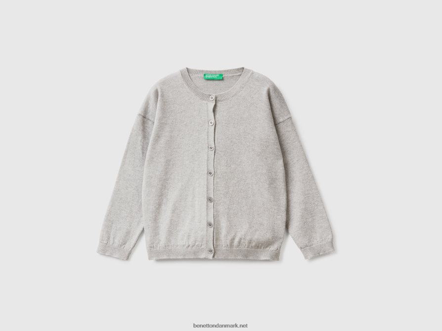 børn cardigan med glitrende knapper Benetton 44X8HF6111 lysegrå