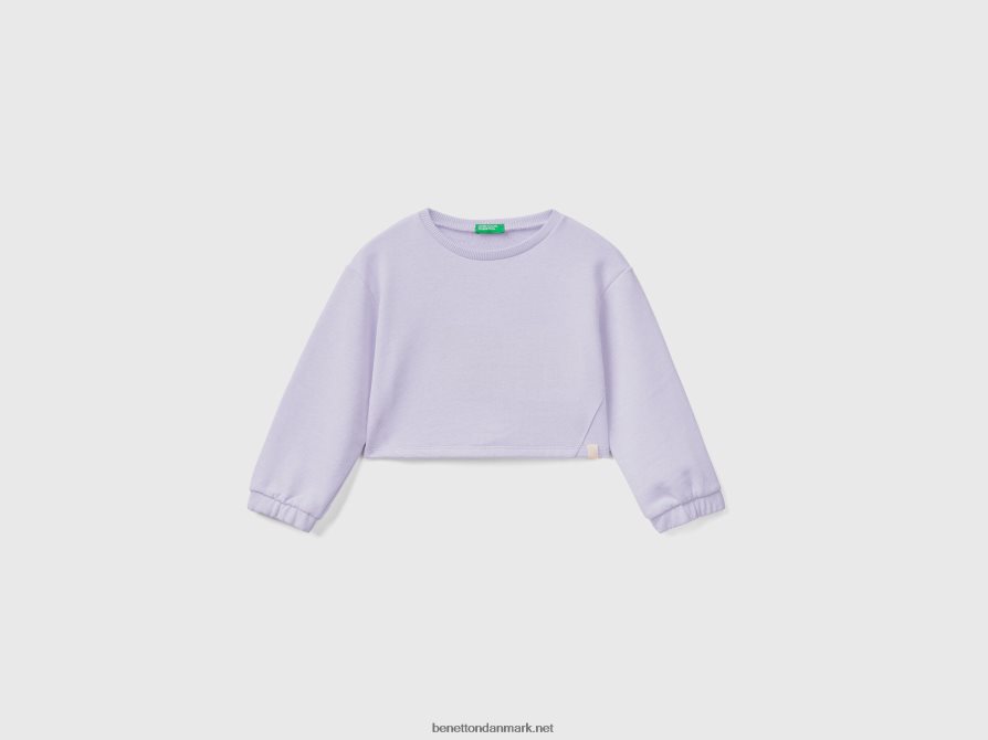 børn cropped sweatshirt i genbrugsstof Benetton 44X8HF5639 lilla