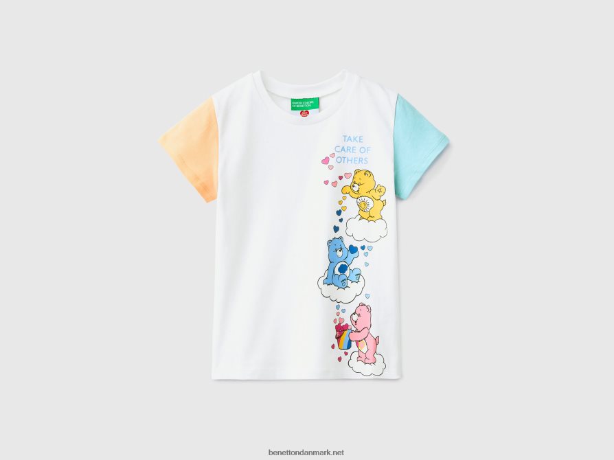 børn care bears color block t-shirt Benetton 44X8HF2854 hvid