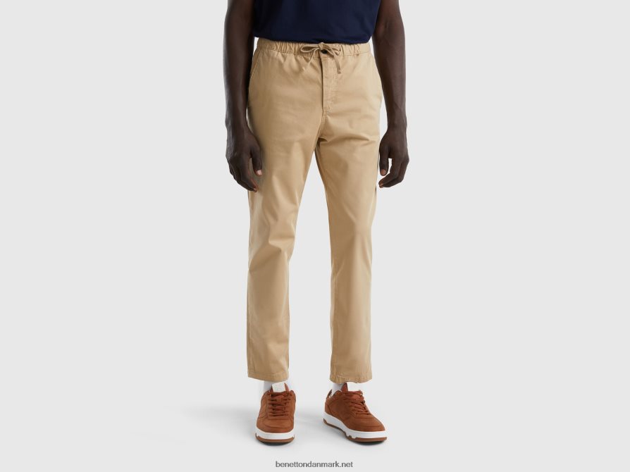 Kvinder slim fit joggers med snøre Benetton 44X8HF1448 beige