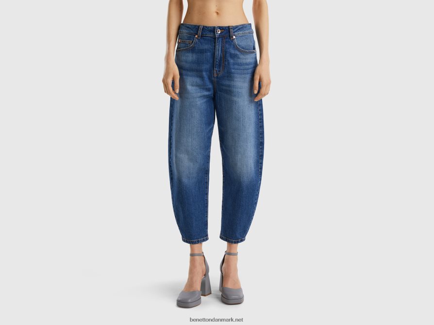 Kvinder 100% bomuld ballon fit jeans Benetton 44X8HF659 blå