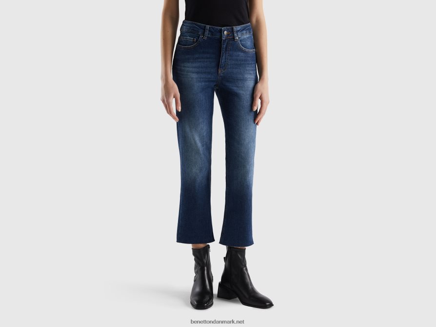 Kvinder cropped fem-lomme jeans Benetton 44X8HF667 mørkeblå