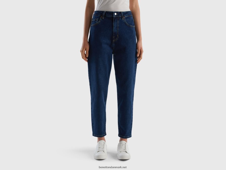 Kvinder cropped mom fit jeans Benetton 44X8HF682 blå