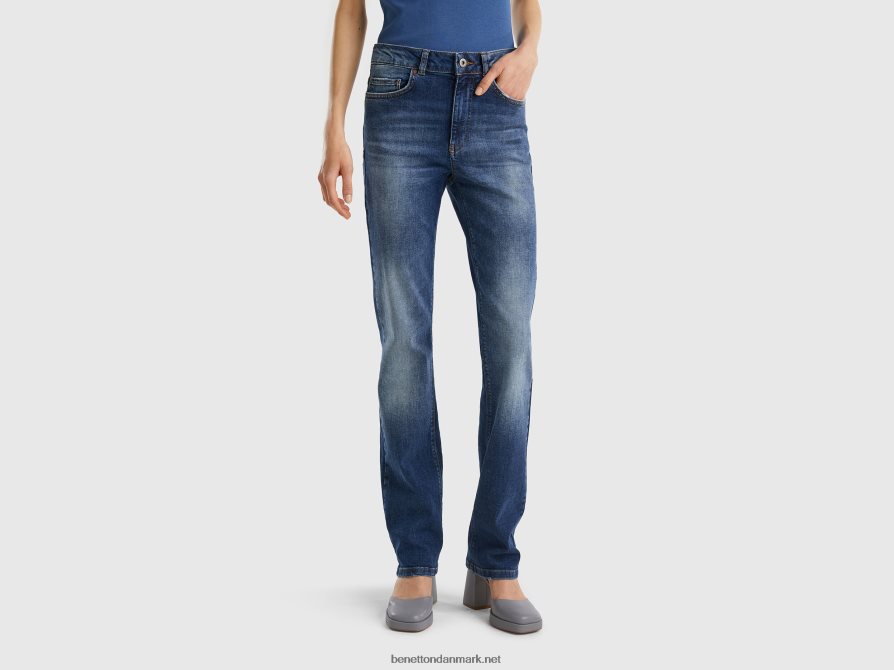 Kvinder fem-lomme bootcut jeans Benetton 44X8HF675 mørkeblå