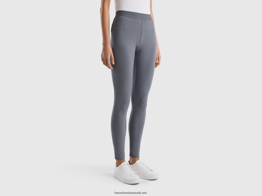 Kvinder strækribbede leggings Benetton 44X8HF899 grå