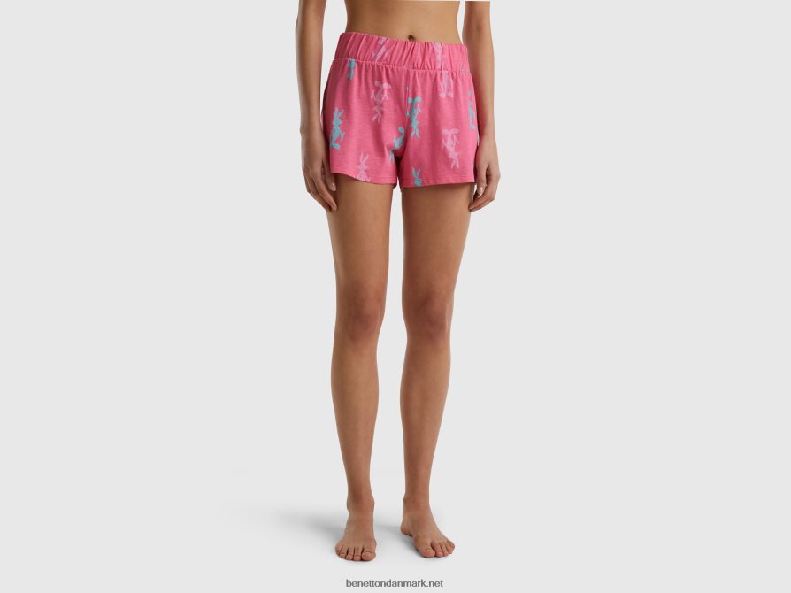 Kvinder bugs bunny shorts Benetton 44X8HF998 fuchsia