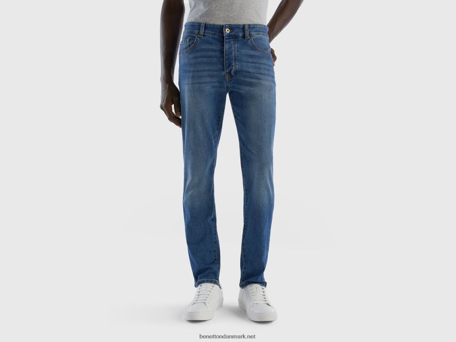 Mænd fem lommer slim fit jeans Benetton 44X8HF1473 blå