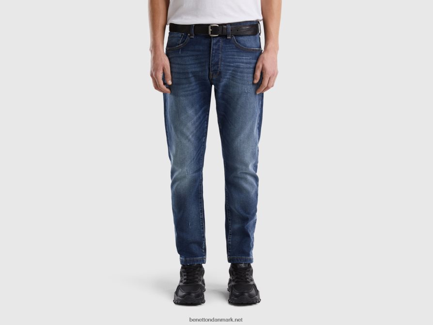 Mænd fem-lommers slim fit jeans Benetton 44X8HF1474 blå